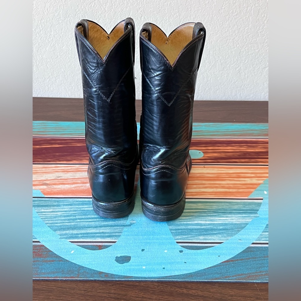 Justin Boots, black, size 6 1/2B. Leather very good condition, need to b Resoled - Picture 3 of 6